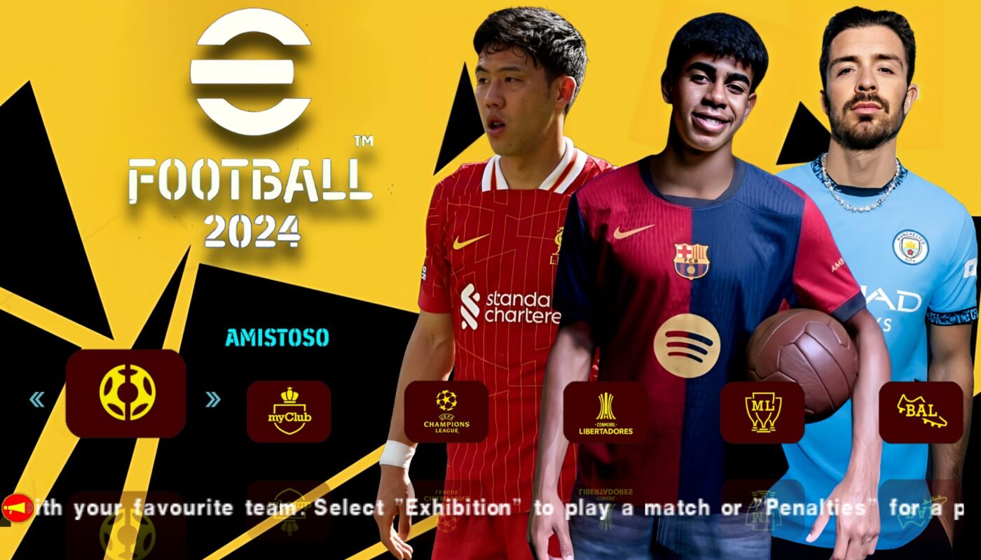 DOWNLOAD EFOOTBALL PES 2024 PPSSPP ATUALIZADO TRANSFERENCIA COM CAMERA PS4/PS5 LIGA EUROPA E LIGA ARABI