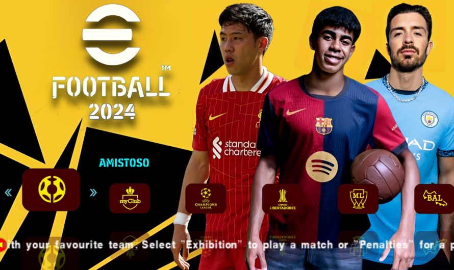 DOWNLOAD EFOOTBALL PES 2024 PPSSPP ATUALIZADO TRANSFERENCIA COM CAMERA PS4/PS5 LIGA EUROPA E LIGA ARABI