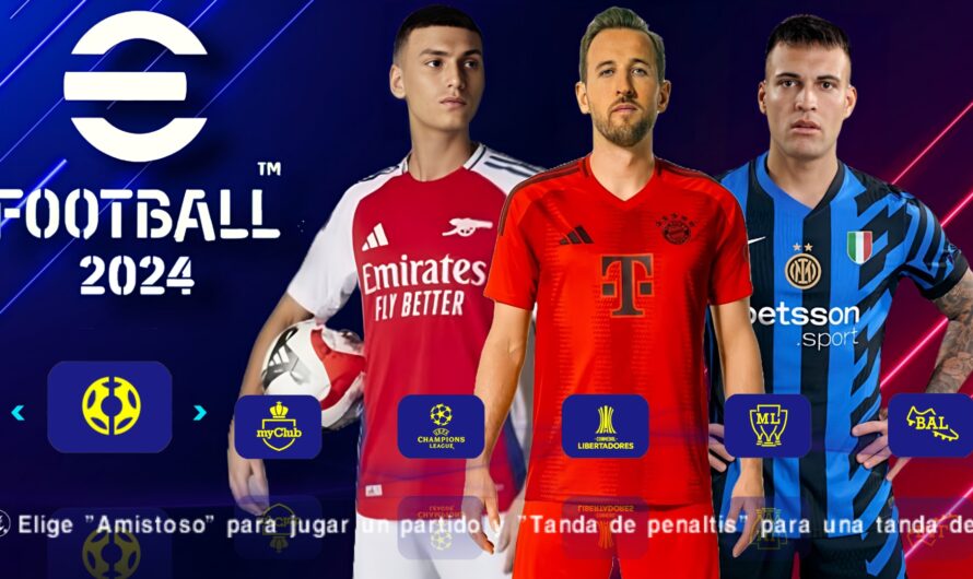 EFOOTBALL PES 2024 PPSSPP ATUALIZADO TRANSFERENCIA COM CAMERA PS4/PS5 LIGA EUROPA E LIGA ARABI